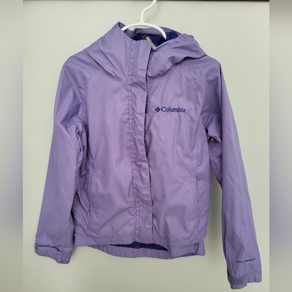 Columbia Omni Shield Girls Hooded Full Zip Jacket XS Light Purple Nylon
